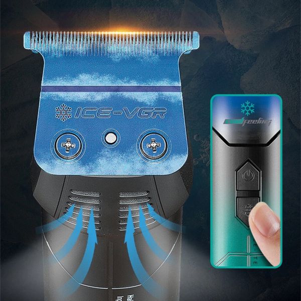 Тример VGR V-946 з технологією охолодження ICE TECHNOLOGY, 4 насадки, 8000 RPM, 3000 mAh, LED display