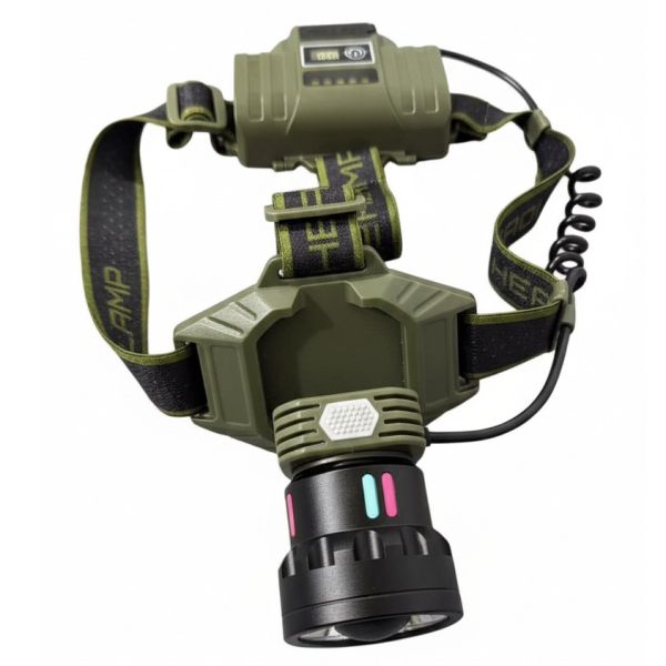 Ліхтар налобний NIGHT VISION FLUORESCENCE 8098-TG, IPX4, 2x18650/2x21700, ЗП Type-C, zoom, Box