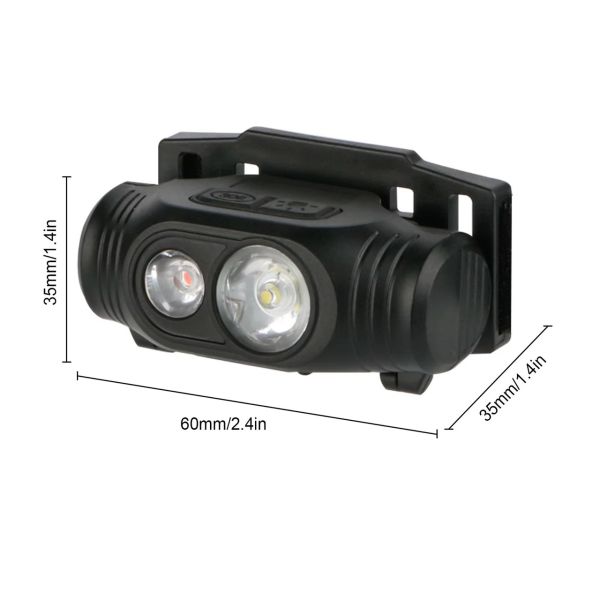 Ліхтар налобний 6670-COB(White)+SMD(Red), ЗП Type-C, 1x14500, Box