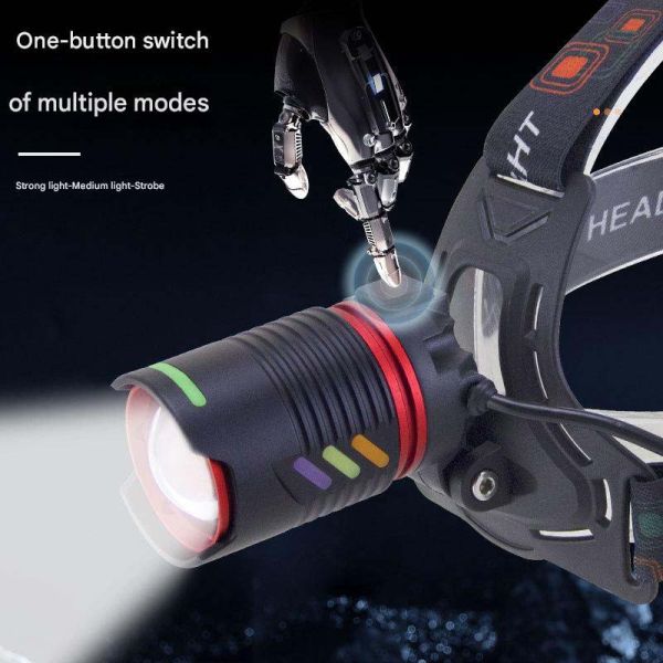 Ліхтар налобний  NIGHT VISION FLUORESCENCE CT012-2R-TG, 2x18650, ЗП Type-C, zoom, Box