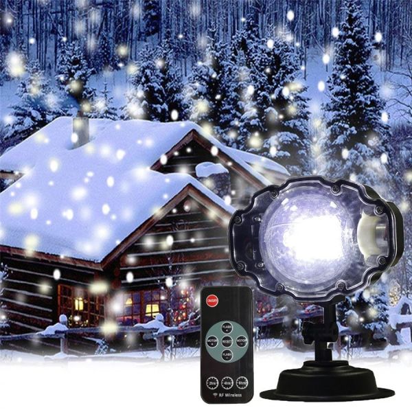 Світлодіодний лазерний проектор Star Shower Snow 809-white, будинок + вулиця, 2 кронштейни, Waterproof