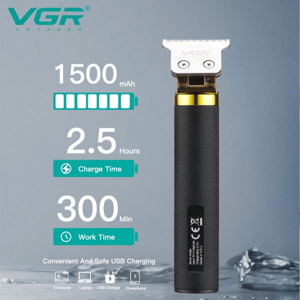 Машинка (триммер) для стрижки волосся та бороди VGR V-082, Professional, 3 насадки, STRONG BATTERY