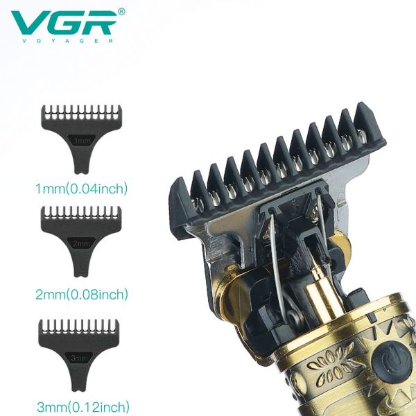 Машинка (триммер) для стрижки волосся та бороди VGR V-085, Professional, 3 насадки, STRONG BATTERY