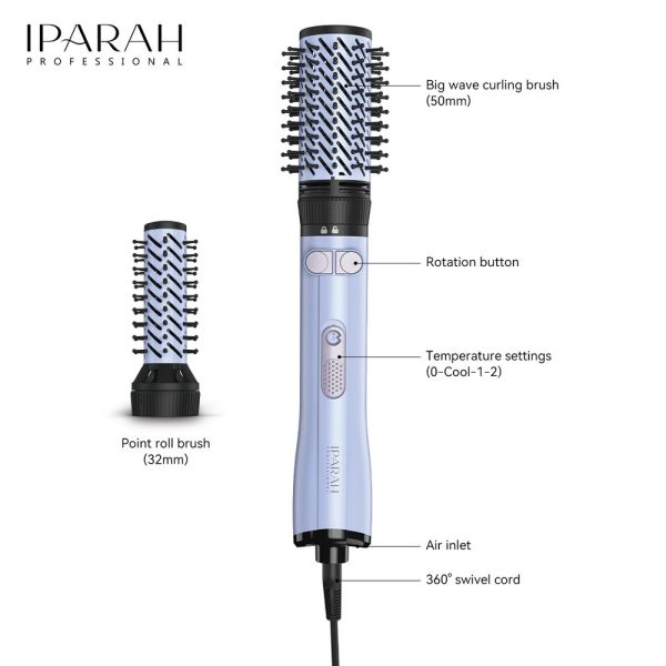 Фен-стайлер IPARAH 2 в 1 P-269B DARK BLUE, 2 режими, 3 рівні температури, 1000-1200W