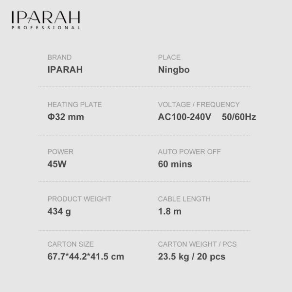 Стайлер-плойка IPARAH P-280W для автоматичної завивки волосся, 32 мм, 150-200 ° C, 45W