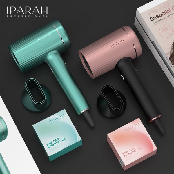 Професійний фен IPARAH P-300G GREEN, 2 рівня обдува, 3 рівня температури, 1500W-1600W, ефірна олія