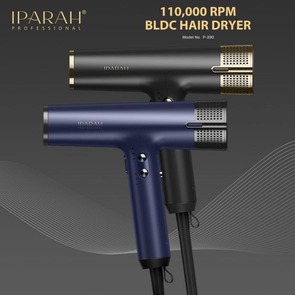 Професійний фен IPARAH P-390B BLUE, 4 рівні обдування, 4 рівні температури, 110000RPM, 1500-1700W