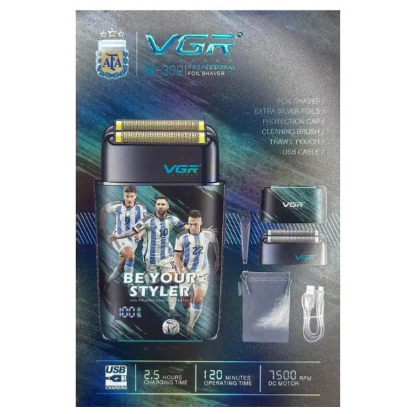Електробритва VGR V-309 шейвер, подвійне лезо, 6500-7500 RPM, LED Display