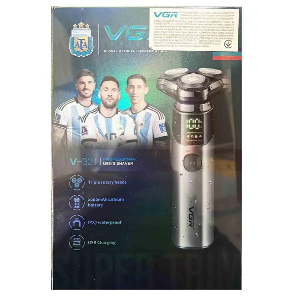 Електробритва VGR V-321, роторна, потрійні головки, IPX7