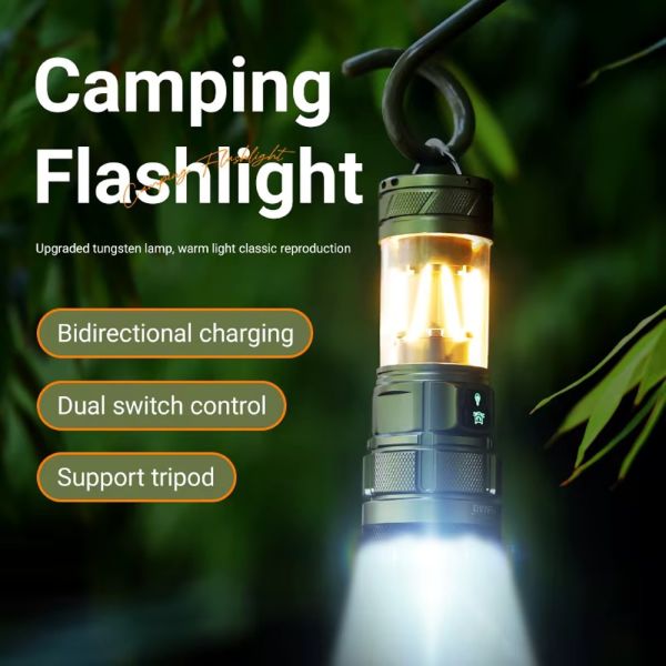 Ліхтар YEMAO YM-A19 9LED, 1x26650, Power Bank, ЗУ Type-C, гачок, 3 фільтри, функція лампи