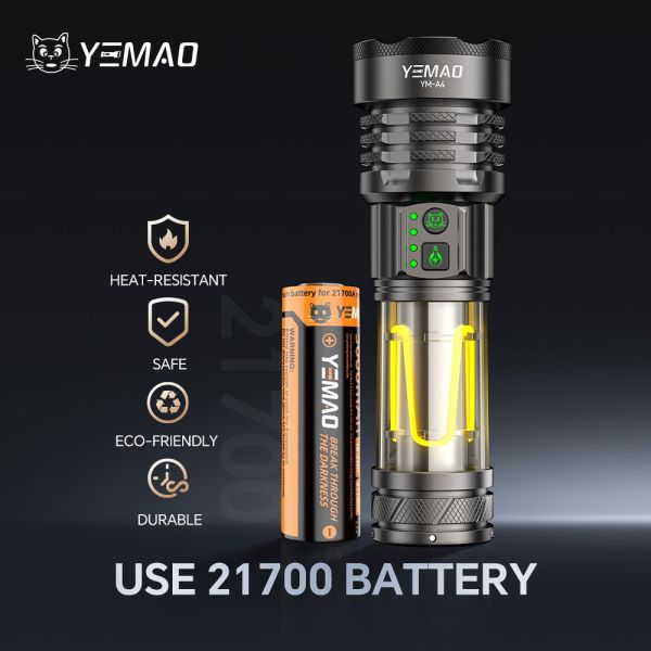 Ліхтар YEMAO YM-A4 Sanan 55, 1x21700, ЗУ Type-C, функція лампи, гачок