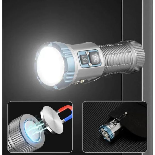 Ліхтар YEMAO YM-F555X 5P35+4LED(RED+BLUE), 1x18650/18500, ЗУ Type-C, магніт, затискач
