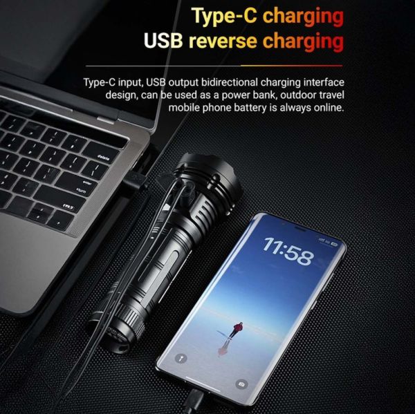 Ліхтар YEMAO YM-F96-6 6P35, 1x32850, Power Bank, ЗУ Type-C