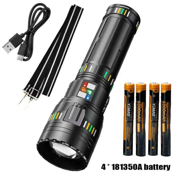 Ліхтар YEMAO YM-G600 TG 60W, 4x181350, Power Bank, ЗУ Type-C, zoom, кейс