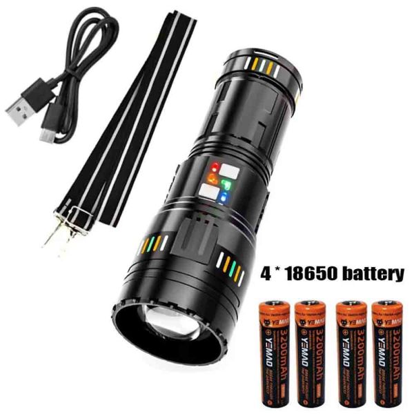 Ліхтар YEMAO YM-G601 TG 60W, 4x18650, Power Bank, ЗУ Type-C, zoom, кейс