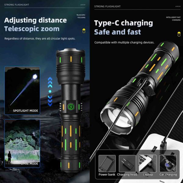 Ліхтар YEMAO YM-G66Y TG 30W, 1x32850, Power Bank, ЗУ Type-C, zoom