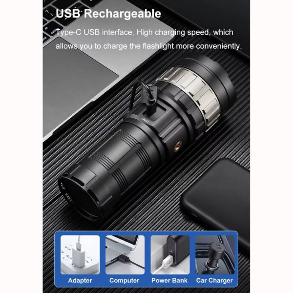 Ліхтар YEMAO YM-G931 TG 30W+COB, 1x40700, Power Bank, ЗУ Type-C, zoom