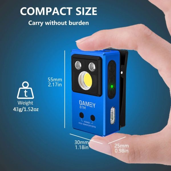 Ліхтар YEMAO YM-M18 TG+2UV+SMD(RGB), Motion Sensor , Li-Ion акумулятор, ЗУ Type-C, магніт, кліпса