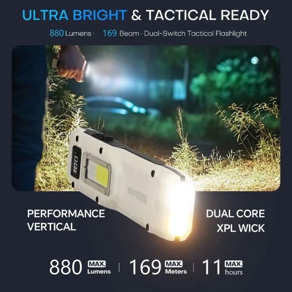 Ліхтар YEMAO YM-M28 2XPL+COB(White+Red)+UV, Li-Ion акумулятор, ЗУ Type-C, кліпса