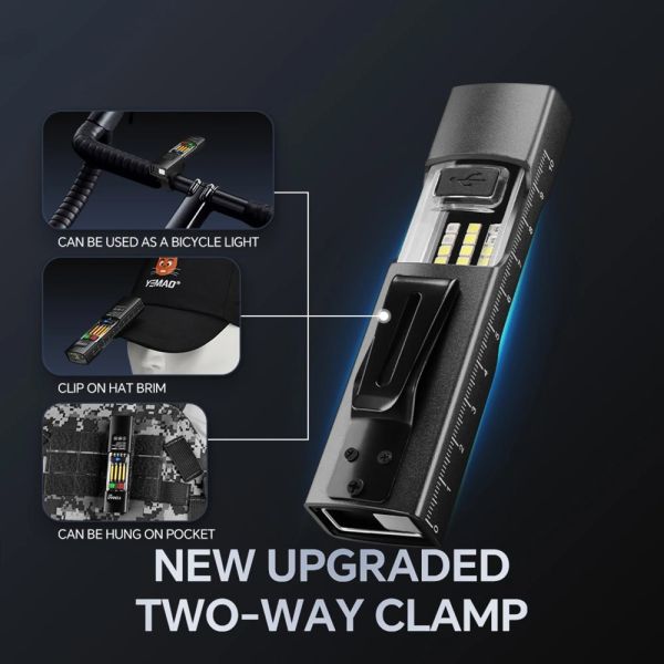 Ліхтар YEMAO YM-M31-UV P50+UV+SMD(RGB), Li-Ion акумулятор, ЗУ Type-C, магніт, затискач