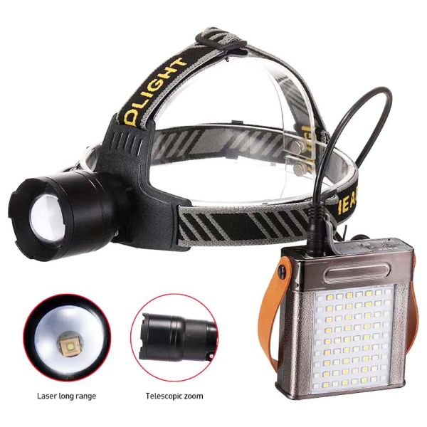 Ліхтар налобний YEMAO YM-T102 TG+SMD(White+Red), Li-Ion акумулятор, ЗУ Type-C, Internal battery, zoom