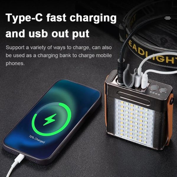 Ліхтар налобний YEMAO YM-T103 TG+SMD(White+Red), Li-Ion акумулятор, ЗУ Type-C, Internal battery