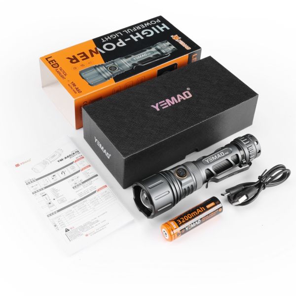 Тактичний ліхтар YEMAO YM-А60, 1200LM, акумулятор 18650 (3200 mAh)