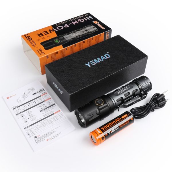 Тактичний ліхтар YEMAO YM-А7, 2200LM, акумулятор 21700 (5000 mAh)