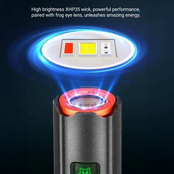 Тактичний ліхтар YEMAO YM-M52, 1500LM, акумулятори 2x14500 (2x1200 mAh)