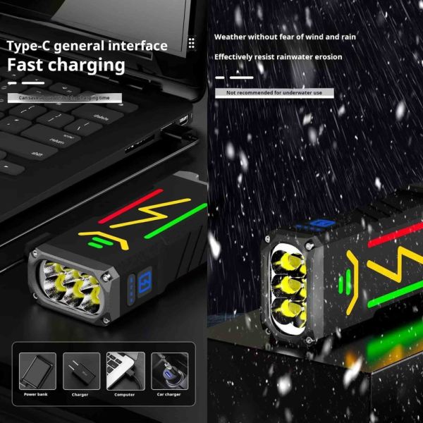 Ліхтар YEMAO YM-G666Y 6P90, Li-Ion акумулятор, Power Bank, ЗУ Type-C, чохол