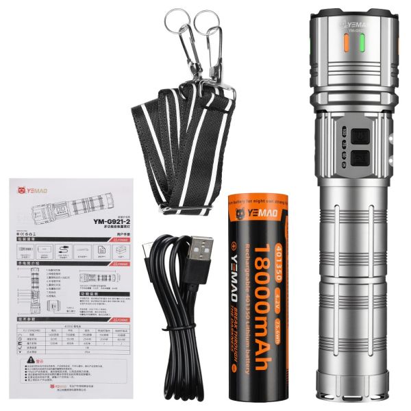 Ліхтар YEMAO YM-G921-2 TG 30W, 1x401350, Power Bank, ЗУ Type-C, zoom, функція лампи