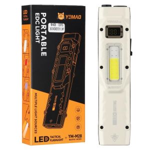 Ліхтар YEMAO YM-M28 2XPL+COB(White+Red)+UV, Li-Ion акумулятор, ЗУ Type-C, кліпса