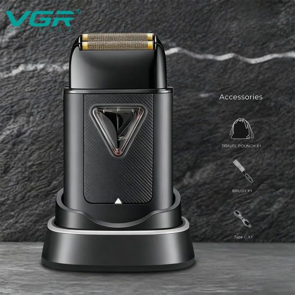 Електробритва VGR V-334 шейвер, подвійне лезо, 8000-10000 RPM, LED Display