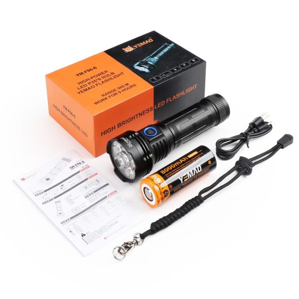 Ліхтар YEMAO YM-F96-6 6P35, 1x32850, Power Bank, ЗУ Type-C