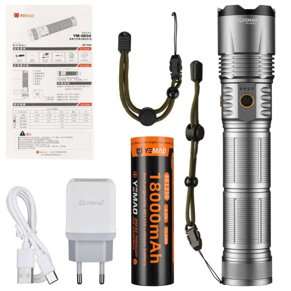 Ліхтар YEMAO YM-G632 TG 30W, 1x401350, Power Bank, ЗУ Type-C, zoom, кейс