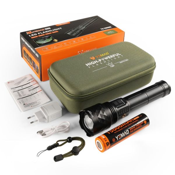 Ліхтар YEMAO YM-G641 TG 60W, 1x33140, Power Bank, ЗУ Type-C, zoom, кейс