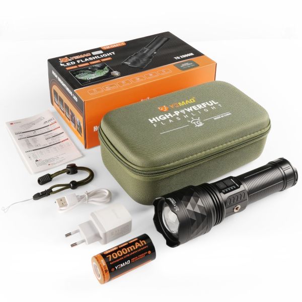 Ліхтар YEMAO YM-G641-1 TG 60W, 1x32700, Power Bank, ЗУ Type-C, zoom, кейс