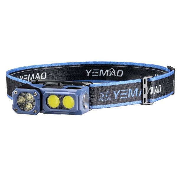 Налобний ліхтар YEMAO YM-T615, 500LM, акумулятор 700 mAh, із червоним світлом