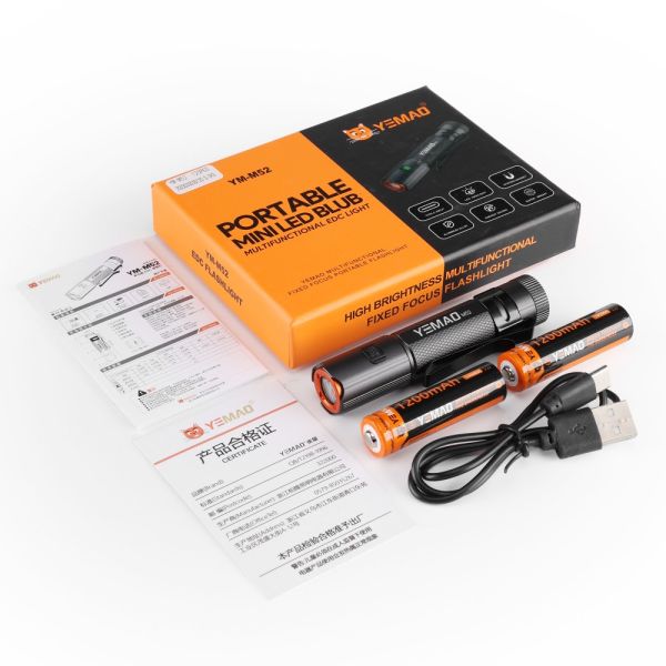 Тактичний ліхтар YEMAO YM-M52, 1500LM, акумулятори 2x14500 (2x1200 mAh)