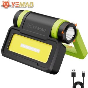 Ліхтар YEMAO YM-B70-XTE+COB(white+red+blue), Li-Ion акумулятор, Power Bank, ЗУ Type-C, магніт, IPX4