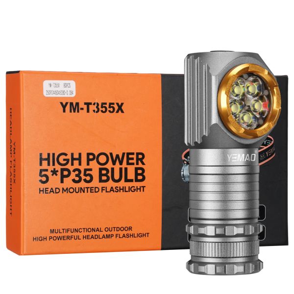 Налобний ліхтар YEMAO YM-T355X, 2000LM, акумулятори 18650 + 18350 (3200 + 1500 mAh), із червоним світлом