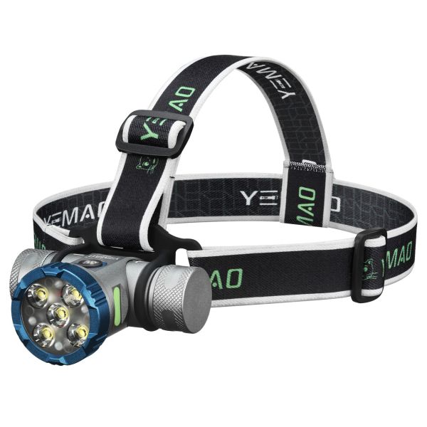 Налобний ліхтар YEMAO YM-T755X, 3000LM, акумулятор 2x21700 (4200 mAh), із червоним світлом