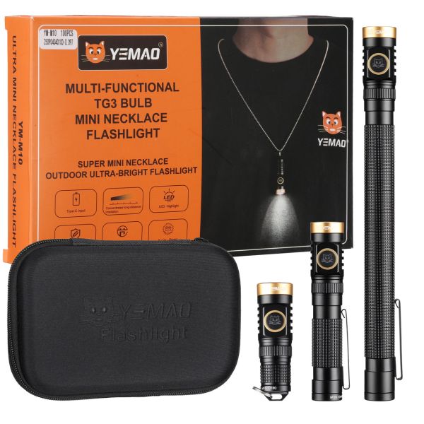Портативний ліхтар YEMAO YM-M10, 800LM, акумулятори 10440 + 10180 (500 + 120 mAh), 3xAAA, чохол