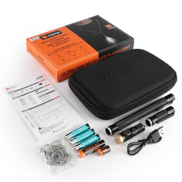 Портативний ліхтар YEMAO YM-M10, 800LM, акумулятори 10440 + 10180 (500 + 120 mAh), 3xAAA, чохол