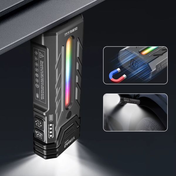 Ліхтар YEMAO YM-A200-3SLWAV4+SST36+RGB, Li-Ion акумулятор, ЗУ Type-C, магніт