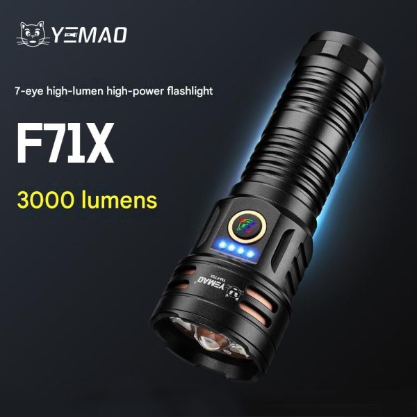 Ліхтар YEMAO YM-F71X-TG+6P35, 1x26650/26350, ЗУ Type-C, магніт, IP55
