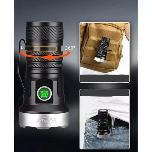 Ліхтар YEMAO YM-F963X-5XTE+4XPE, multi-color light, UV, 1x26650/26350, ЗУ Type-C, магніт, ковпачок