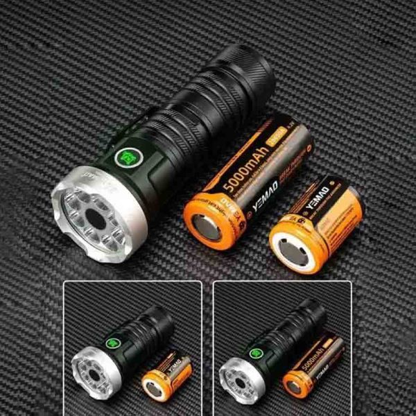 Ліхтар YEMAO YM-F963X-5XTE+4XPE, multi-color light, UV, 1x26650/26350, ЗУ Type-C, магніт, ковпачок