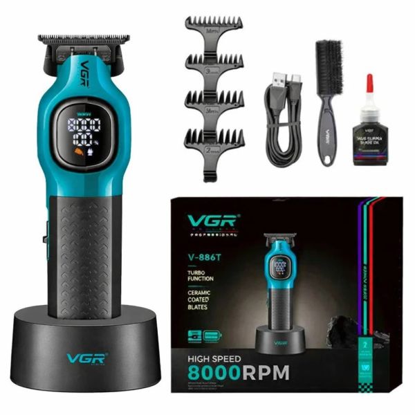 Тример VGR V-886T GREEN, 4 насадки, LED display, 8000RPM