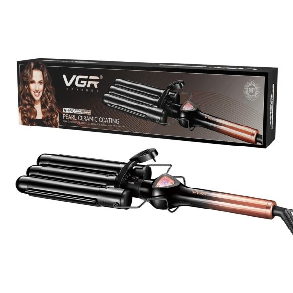 Плойка потрійна VGR V-590 GOLD, 140-200°C, керамічне покриття, LED display, 130W